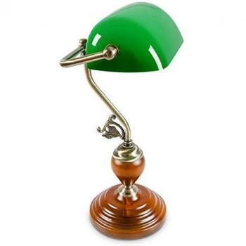 Retro Tischlampe Banker mit Messing-Optik