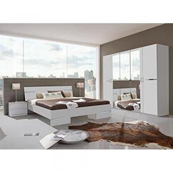 Mobilier de chambre adulte blanc/chrome brillant