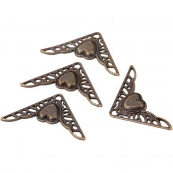4Pcs Wood Box Feet Corner Protector in Antique Bronze