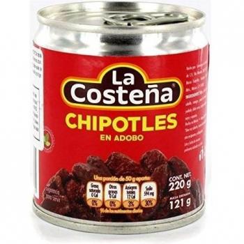 Chipotles Adobados LA COSTEÑA Lata  220 Gramos