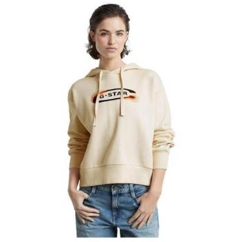 Kapuzensweatshirt G-STAR Old Skool Logo Loose Gr. XL, weiß (chalk), Damen, Sweatware