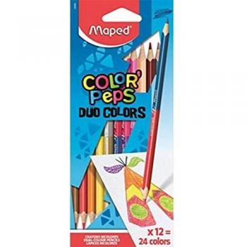 Pack de 12 crayons Color'Peps bicolores