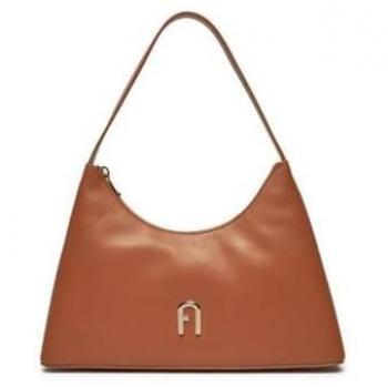 Borsa Furla a spalla Diamante S in pelle marrone