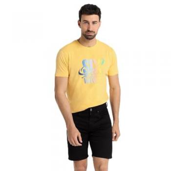 Bermuda Tejana Slim Tiro Medio Ultra Black para Hombre Six Valves