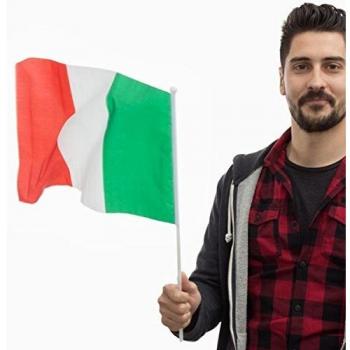Bandiera dell' Italia con Asta (46 x 30 cm)