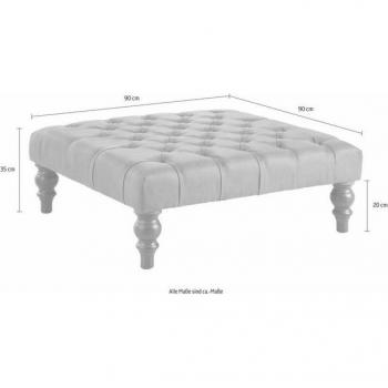 Chesterfield Hocker in Rot mit eleganter Knopfheftung