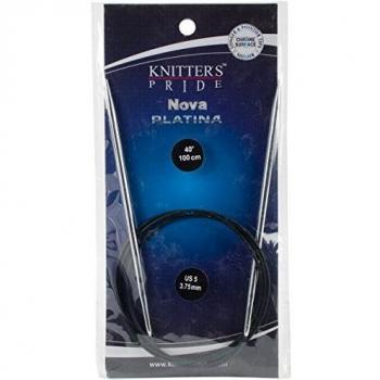 Fixed Circular Knitting Set – 40” (Size 5 / 3.75 mm), Nova Platina Acrylic