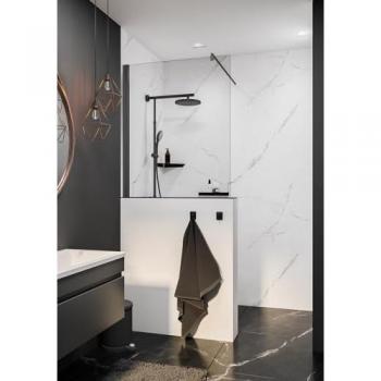 Paroi de douche fixe 80 x 120 cm noir