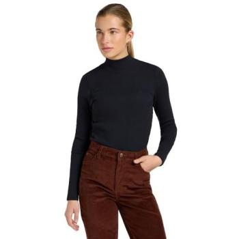 Lee Modisches Mock Neck T-Shirt Schwarz Größe S für Frauen