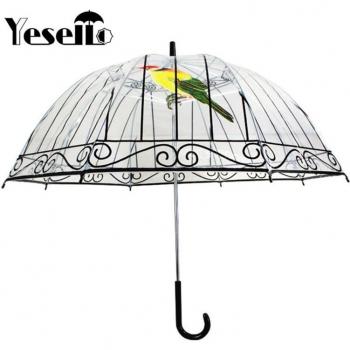 Yesello Women's Long-handle Transparent Umbrella