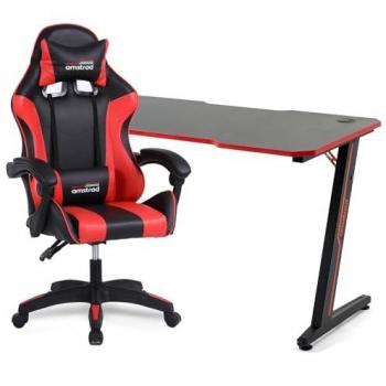 Amstrad Pack Bureau Rouge DESK120Z et Fauteuil Rouge AMS-800