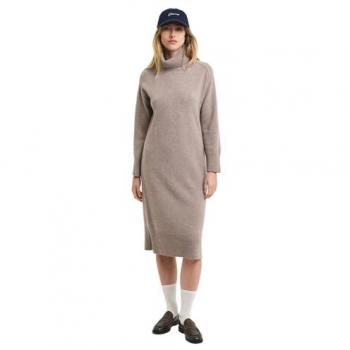 Gant Midikleid »HERRINGBONE DETAIL ROLLNECK DRESS«, mit