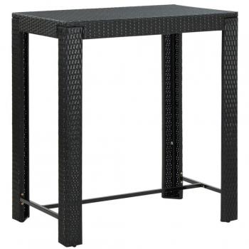 VidaXL Rattan Garden Bar Table Black 100x60.5x110.5 cm