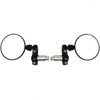 Paire de rétroviseurs moto embout de guidon Avoc Milwauk 80mm CNC alu noir