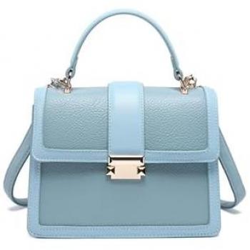 JFY Light Blue Flap Top Metal Carry‑Bag