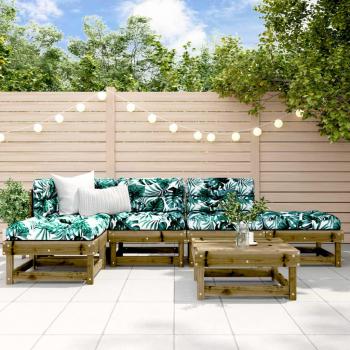Pinewood Lounge Set 6 Almofadões para Jardim