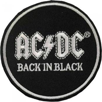 Patch à encocher AC/DC Back In Black Cercle en Métal Noir