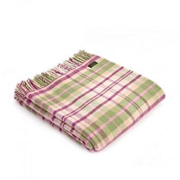 Pink Cottage Check Wool Blanket
