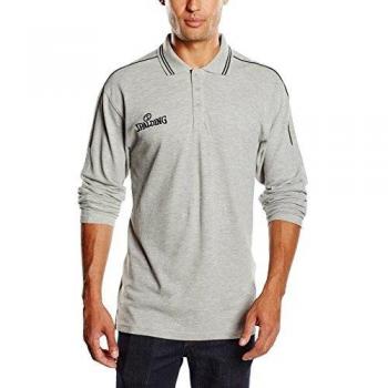 Spalding Männerpoloshirt Grau-Melange/Schwarz – XL – Artikel 300279602