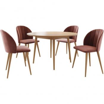 Racine 136 Dining Set Marrone 4 Posti
