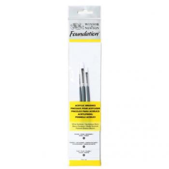 Set di pennelli Winsor&Newton Foundation tondo n°2, piatto n°2, filbert n°4