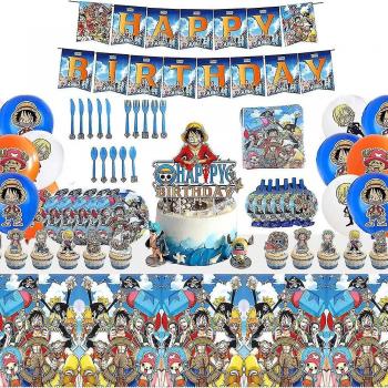 Set de Decoración de Cumpleaños One Piece para Niños