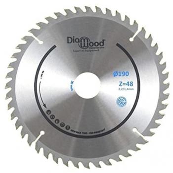 Lame de scie circulaire portative HM 190×30 mm, aluminium 30 mm, 2,2/1,4 mm, Z48 – Diamwood bois