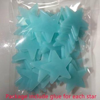 50pcs 3D Glow Star Wall Art