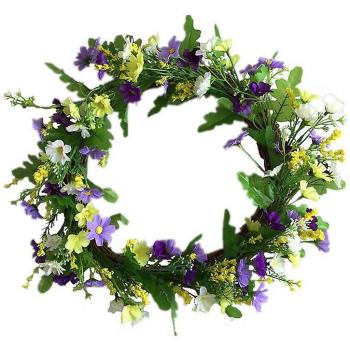 Couronne de porte en marguerites artificielles, 40 cm