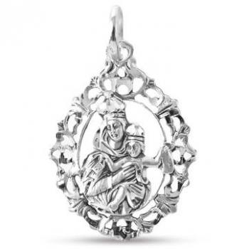 Medalla Ovalada Virgen del Carmen Plata 925