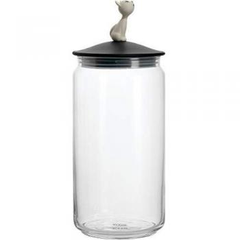 Alessi LulàJar Barattolo porta cibo per gatti Nero