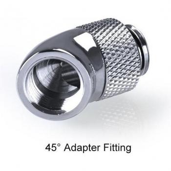 G1/4 Threaded 45° & 90° Rotating Adapter for PC Cooling, Silver Black