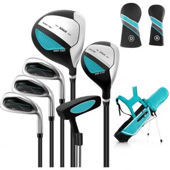 Coast Junior Golf Kit 6‑Pieces – Sac et Housse de Pluie Inclus – Rose