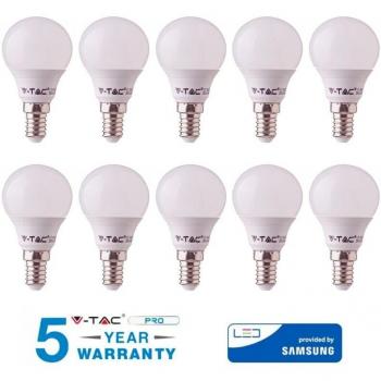 E14 Samsung V‑Tac 7 W 45 W Mini Globo P45 Fredda 6400 K