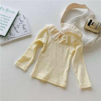 Girls' Western Style Lace Bottoming T-Shirt
