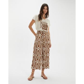 Pantalón Estampado de Mujer con Cinturón Paz Torras