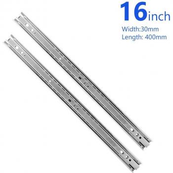 Glissière métallique 3 plis pour tiroirs 30 mm