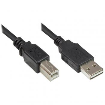 Cable USB 2.0 A/B, 5 metros, Negro