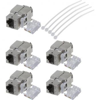Conector Keystone RJ45 Sin Herramientas Cat6/Cat6A (5 uds.)