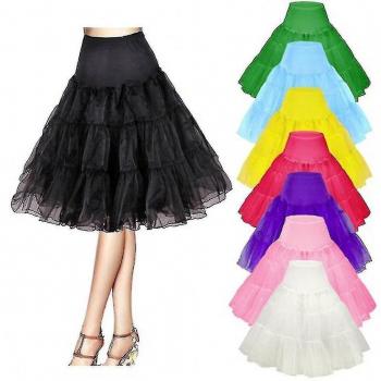 Tutu Retro de 26 en Color Blanco, Estilo de los 50s, Talla S a M (6 a 14)
