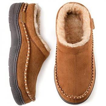 Zigzagger Chaussons Hiver Doux pour Homme, Chameau, 46/47 EU