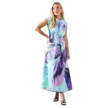Petite Women's High Neck Twist Maxi Dress