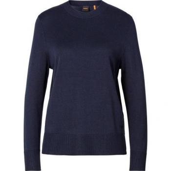 BOSS ORANGE Premium-Strickpullover Fanikales: Charm & BOSS Logo, Rollkante-Säume