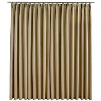 VidaXL Beige Blackout Curtain with Hooks 290x245 cm