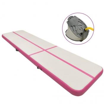 Esterilla de gimnasia inflable con bomba PVC rosa 700x100x20 cm
