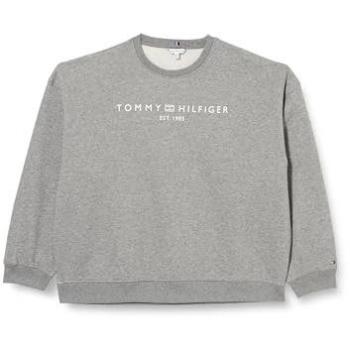 Tommy Hilfiger Damen Sweatshirt CRV MDRN REG CORP LOGO SWTSHRT, grau (Medium Grey Heather), Größe 48