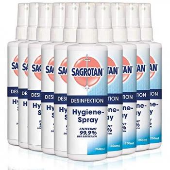 SAGROTAN Hygiene-Pumpspray 10 x 250ml Oberflächen-Desinfektionsmittel