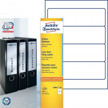 Rugetiket Avery breed 59x192mm zelfklevend wit