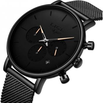 Eleganter Herrenuhr-Lieger: Wasserdicht, Mesh, Chronograph, Kalender