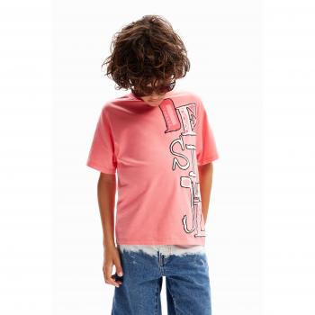 Desigual T-shirt homme 7/8 logo arty orange